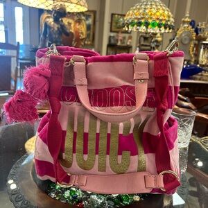 Vintage Y2K Pink Striped Juicy Couture Purse